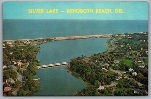 Postcard Rehoboth Beach DE c1960s? Silver Lake Aerial View Greetings Card