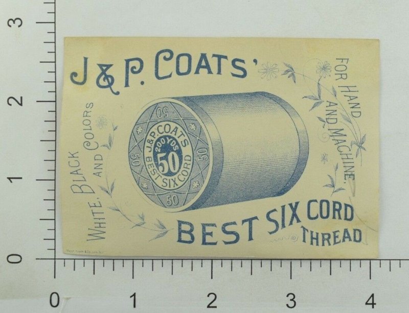 1880's-90's J & P Coats Thread Lovely Child Curly Hair Purple Robe P94