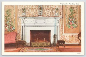 Natches MS~Interior Propinquity~Home Of Jane Long~Orig Wallpaper~Vtg Linen PC