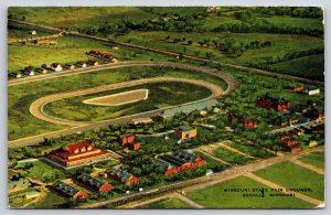 Sedalia Missouri~State Fair Grounds Aerial View~Race Track~1953 Linen Postcard