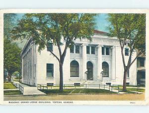 Damaged Scratched Postcard W-Border BUILDING Topeka Kansas KS ho2062