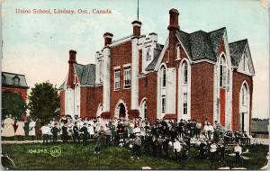 Union High School Lindsay Ontario ON Students c1909 Postcard D99