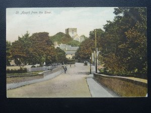 Denbighshire, St. Asaph from the River Elwy - Old Postcard by Woodbury Series