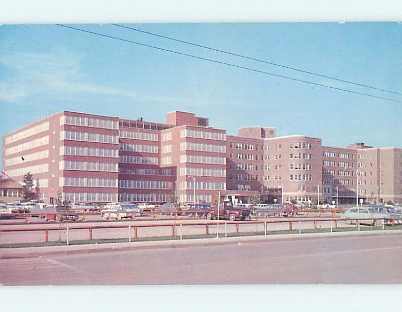 Pre-1980 UNIVERSITY HOSPITAL & OLD CARS Edmonton Alberta AB d5716