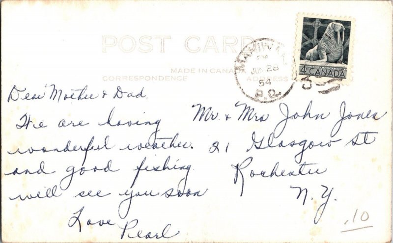 RPPC Rapid Lake Quebec Canada Parc de la Verendrye Real Photo Postcard KH5