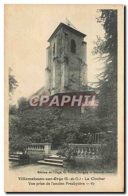 Old Postcard Villemoisson sur Orge S and O the view taken steeple of the old ...