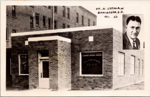 Real Photo Postcard Dr. A. Ortman Clinic in Canistota, South Dakota~138251
