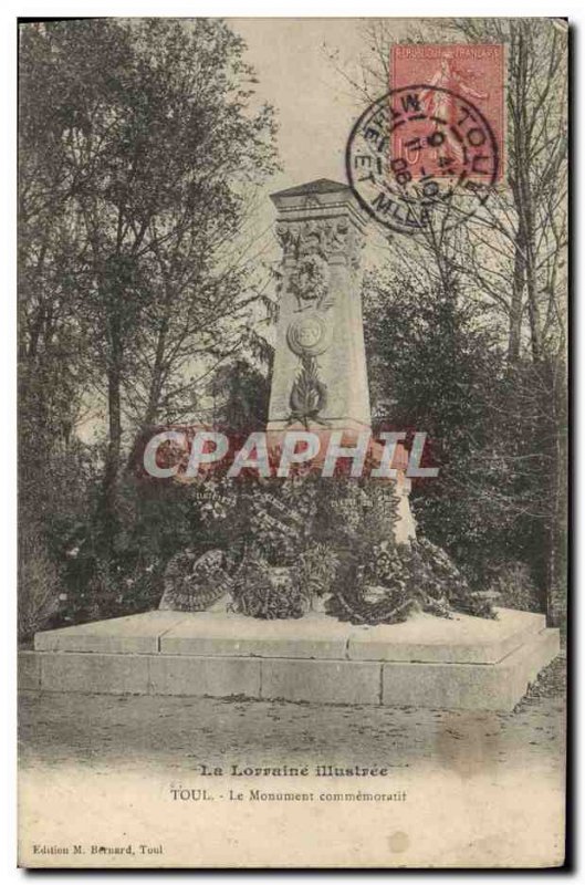 Old Postcard Toul Commemorative Monument