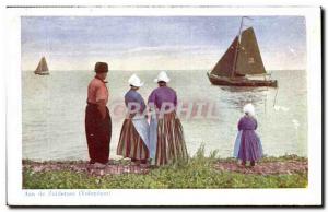 Old Postcard Netherlands Aan de Zuiderzee Volendam Mill windmill