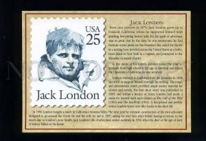 208019 USA Great American Writer Jack London postcard