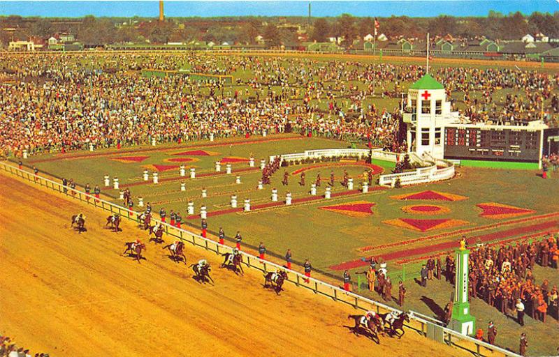 Louisville KY Churchill Downs Kentucky Derby Race Day Finish Line Postcard