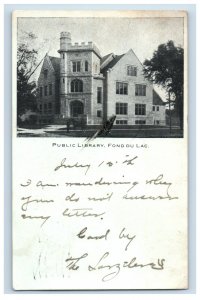 C. 1900-07 Public Library Fond Du Lac. Wisconsin. Postcard P213E