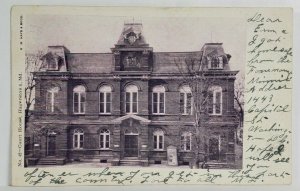 Hagerstown MD Courthouse Court House 1906 to Clearspring Maryland Postcard T7