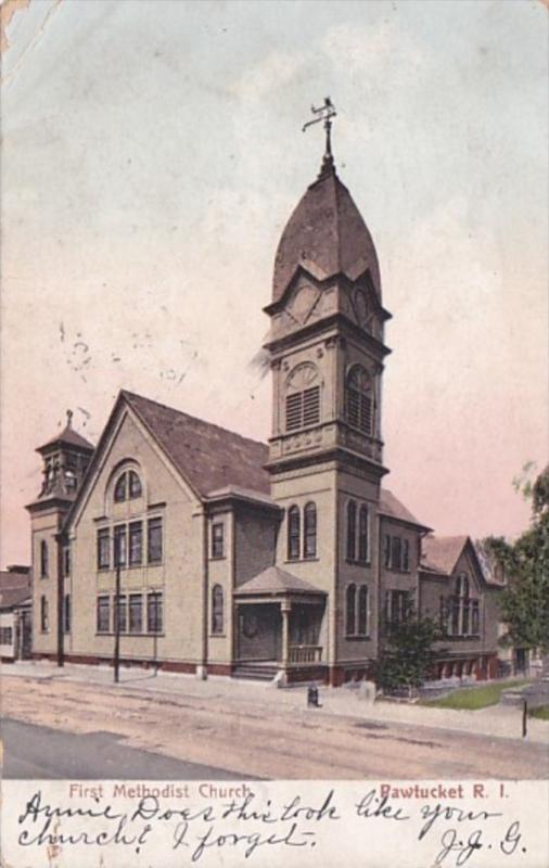 Rhode Island Pawtucket First Methodist Church 1906