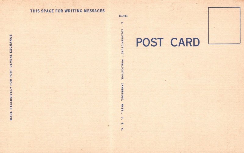 Vintage Postcard 1930's A Typical Army Chapel Fort Devens Massachusetts MA