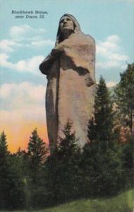 Illinois Dixon Blackhawk Statue 1941 Curteich