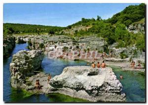 Modern Postcard La Roque sur Ceze Gard Swimming in the Ceze at the waterfall ...