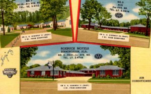 Birmingham,  Alabama - The Roebuck Motels - 3 views - in 1961