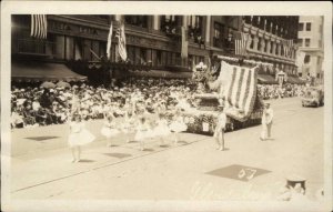 Pasadena California CA Elk's Floral Parade Float Real Photo Vintage Postcard