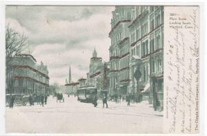 Main Street Streetcar Hartford Connecticut 1905 glitter highlights postcard