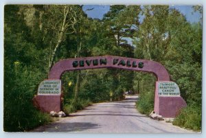 1960 Colorado Springs Vintage Postcard Entrance South Cheyenne Canon Waterfalls