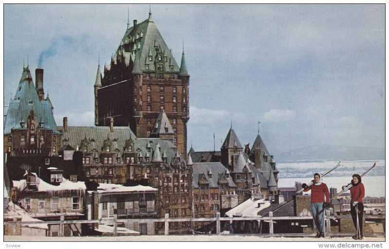 Girl Skiers , Chateau Hotel , Quebec , Canada, 50-60s