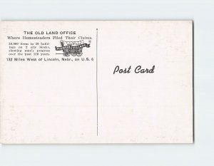 Postcard Original Bloomington Land Office At Harold Warp's Pioneer Village, N.E.