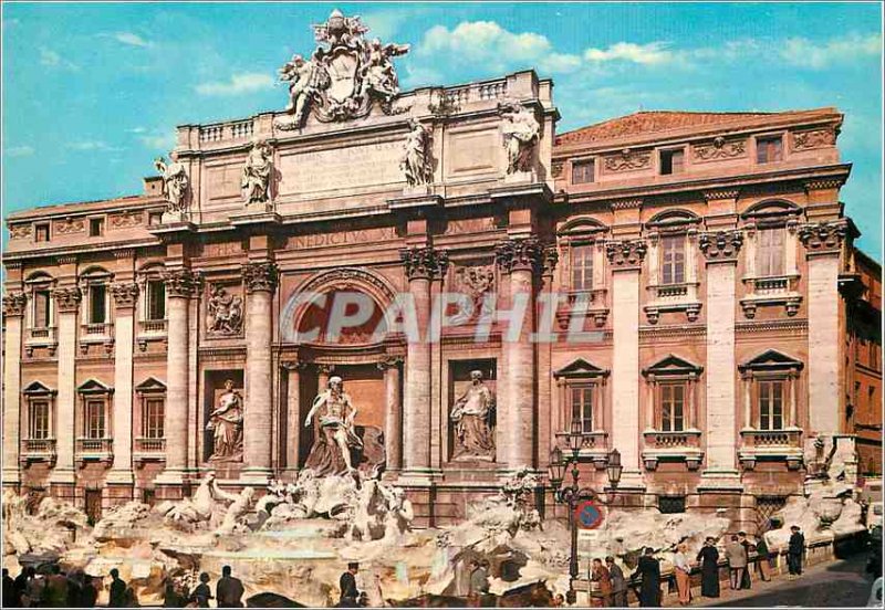 Postcard Modern Rome Trevi Fountain