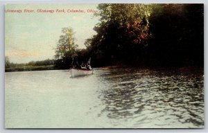 Columbus Ohio~Victoria Boat Ride On Olentangy River @ Park~Vintage Postcard