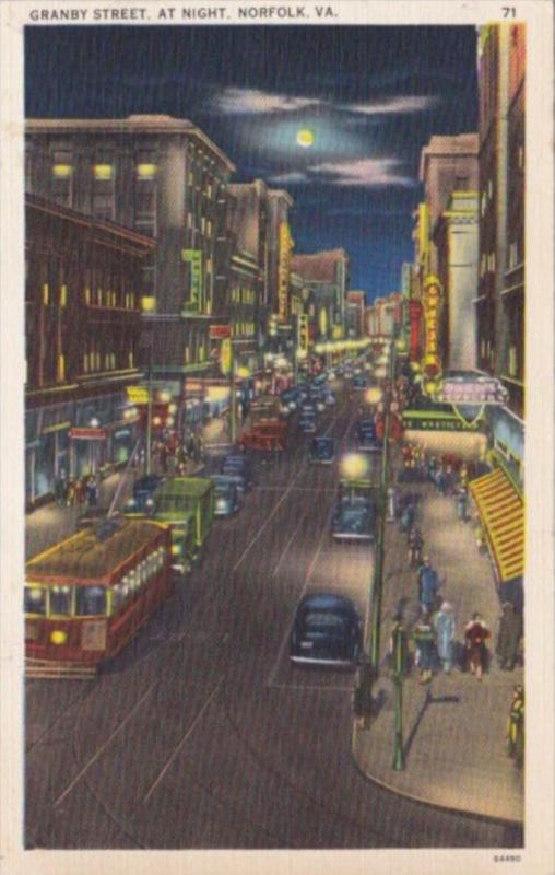 Virginia Nofolk Granby Street At Night