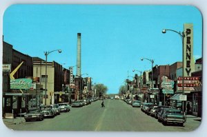 1960 Laramie Wyoming WY Postcard 2nd Street Business District Looking North Road