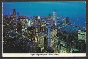 Illinois, Chicago - Night Skyline From Sears Tower - [IL-081X]