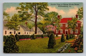 Garden View Of George Wythe House Williamsburg Virginia Vintage Posted 1957