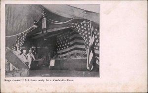 US Navy Battleship USS Iowa Vaudeville Show c1905 Postcard