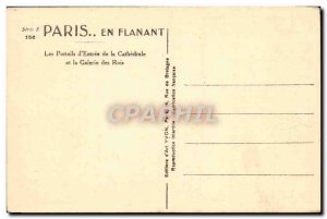 Old Postcard Paris Strolling Portals D & # 39Entree From The Cathedral And Th...