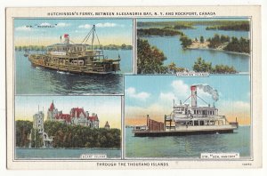 P3254 old postcard multi view hutchinsons ferry alexandria bay & rockford canada
