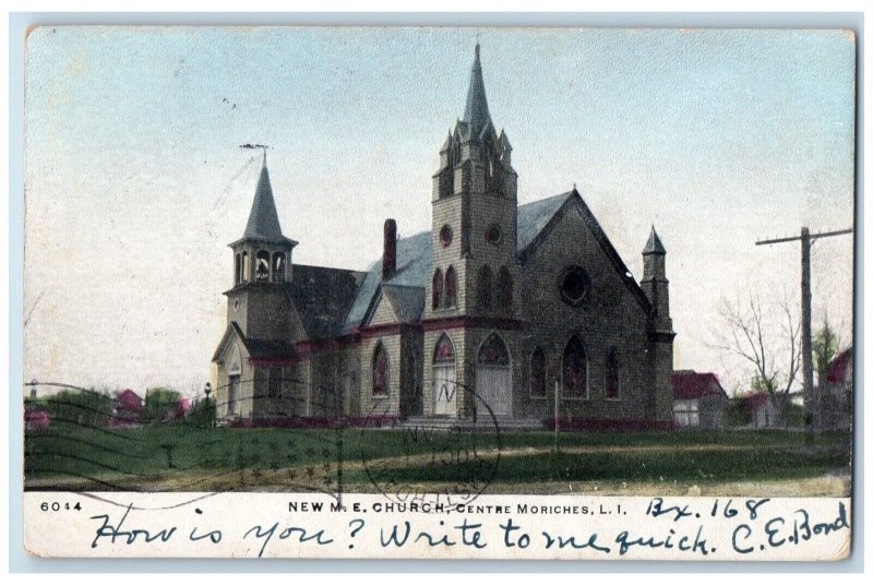 1907 New M. E. Church Center Moriches Long Island New York NY Antique Postcard