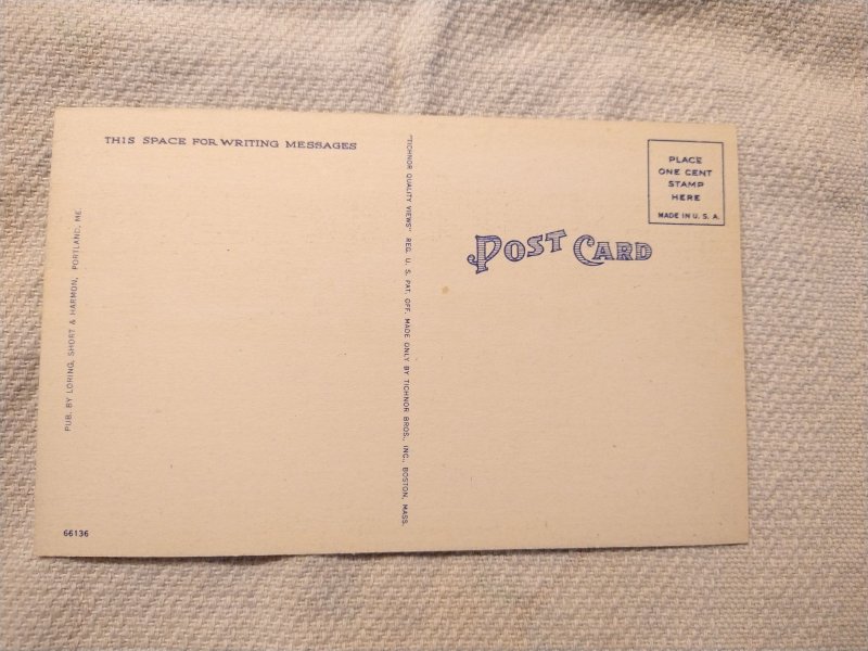 1940s Belgrade Lakes Me Maine Aerial View Linen Postcard