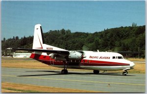 Airplane Pacific Alaska Airlines Fokker F-27A N222DG Boeing Field/King Postcard