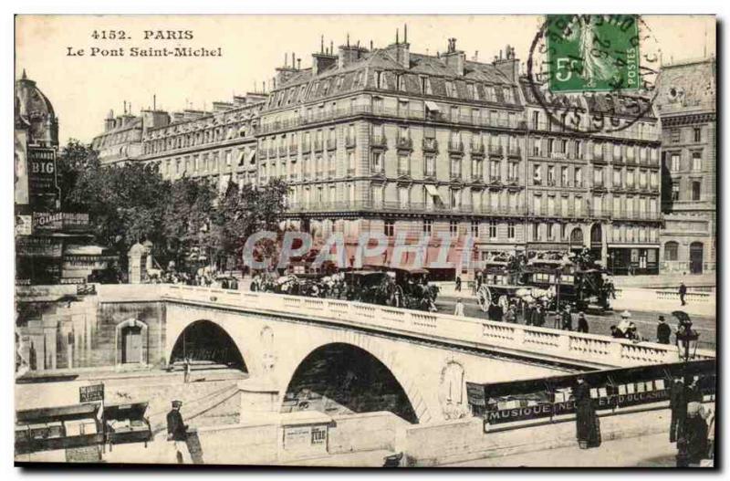 Paris- Le Pont Saint-Michel -Carte Old Post