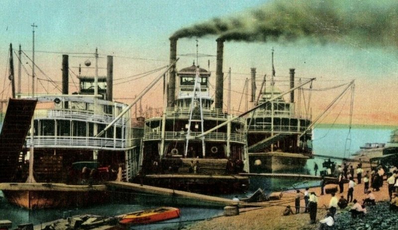 1920s Paddle River Steamers At Cape Girardeau, MO  Postcards P70