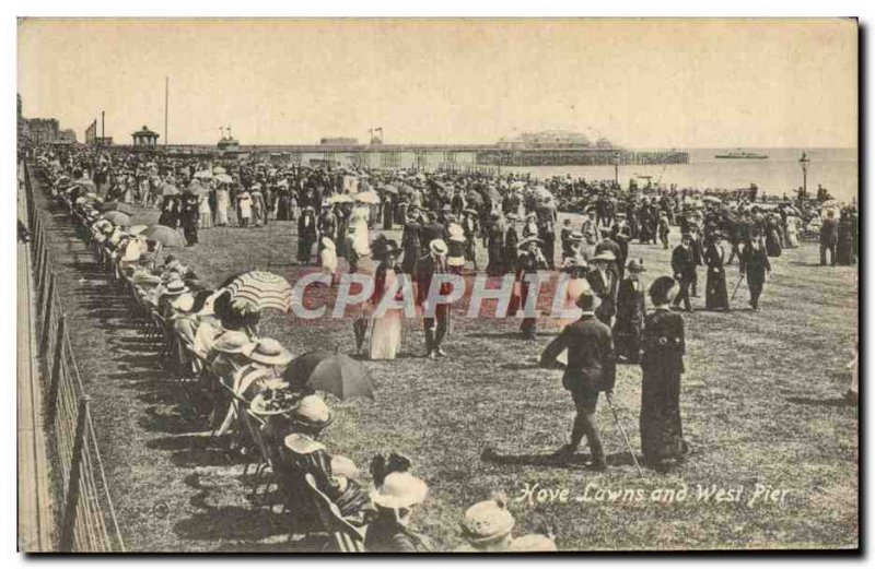 Old Postcard Hove Lawns And West Pier