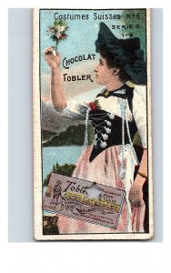 Vintage 1890's Victorian Trade Card Toblerone Swiss Chocolate - Swiss Woman