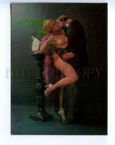 241401 SWITZERLAND NUDE girl Champagne OLD 3-D postcard