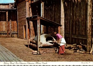 Canada Alberta Edmonton Fort Edmonton Baking Bread In Clay Oven