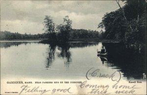 Tuck Gardiner Maine ME Cobbosee River View c1910 Vintage Postcard