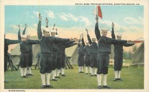 Base Training 1920s Navy Wigwam Signals Postcard Hampton Roads Virginia 121230