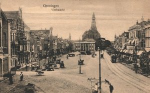 Netherlands Groningen Vischmarkt Vintage Postcard 04.06