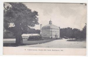 Conservatory Druid Hill Park Baltimore Maryland 1907c postcard