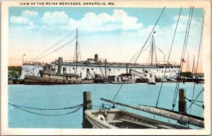 View of the Reina Mercedes, Annapolis MD Vintage Postcard Q78